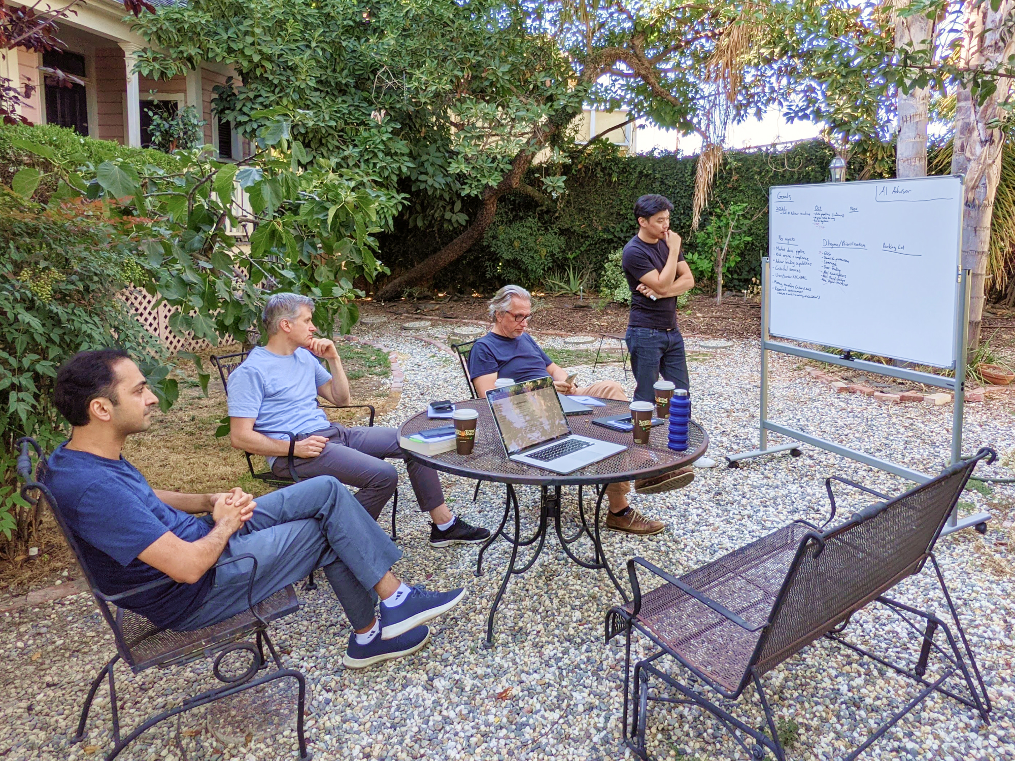 Artasans having a discussion outdoor